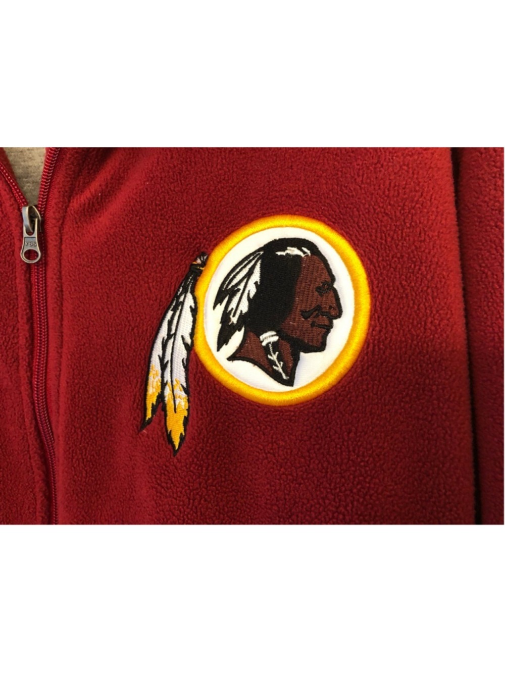 Size XL NFL Washington Redskins Zip Fleece Jacket Vintage Historic Retired Logo - Picture 3 of 12